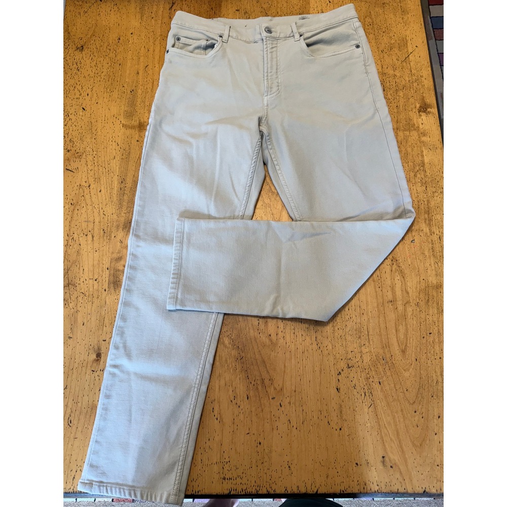 Faherty Brand 5-Pocket Pants Size 32x28 Stone Twill Straight Leg Trousers
